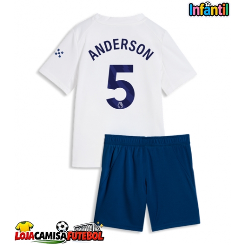 Camisa de Futebol Manchester City Elliot Anderson #5 Equipamento Alternativo Infantil 2026-27 Manga Curta (+ Calças curtas)